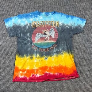 Led Zeppelin Shirt Men's L US Tour 1975 Tie Dye Hippie Retro Graphic